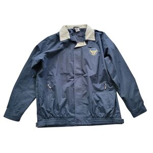 Vintage 8th Air Force Windbreaker Jacket Mens XL Emblem Patch Navy Blue Military